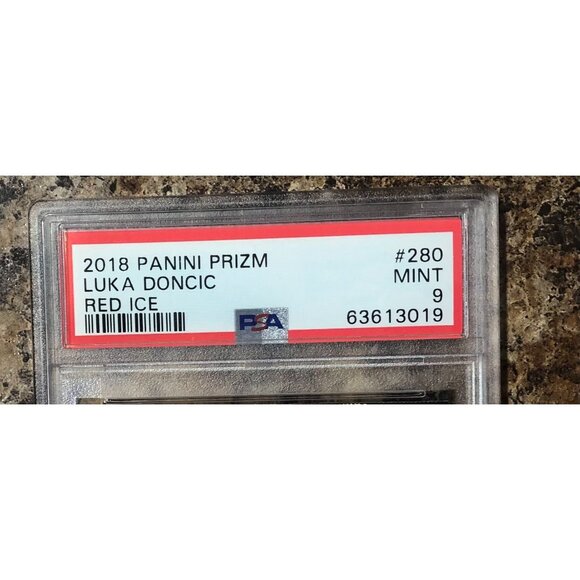 2018 Panini Prizm #280 Luka Doncic Ruby Ice Prizm Rookie RC PSA 9 MINT - Picture 3 of 4